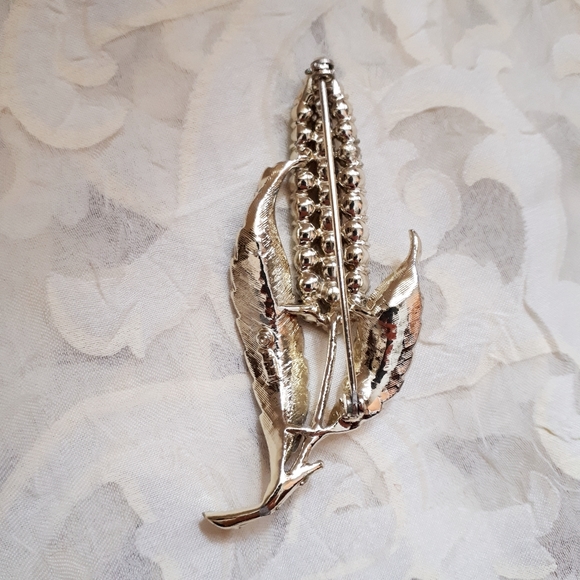 Vintage Coro gold tone wheat stalk pin brooch - Picture 8 of 10